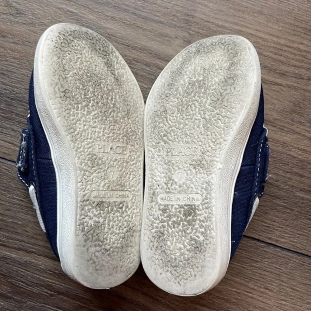 The Children's Place Boys Hook and Loop Navy Slip On Casual Shoes Baby Size‎ 7